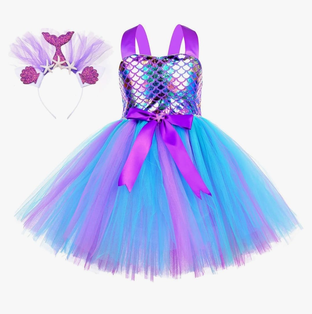Mermaid Purple fusion dress w/ mermaid headpiece - Preppy Kids (Grand Bazaar)
