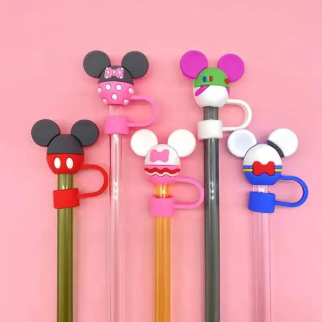 Mickey Mouse 3D Straw Cover Caps Toppers for Tumbler