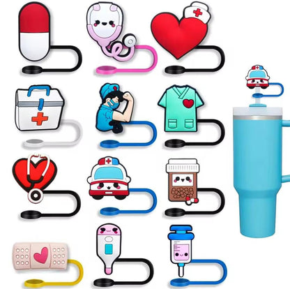 Nurse/Doctor Straw Cover Caps Toppers for Tumbler - Preppy Kids (Grand Bazaar)