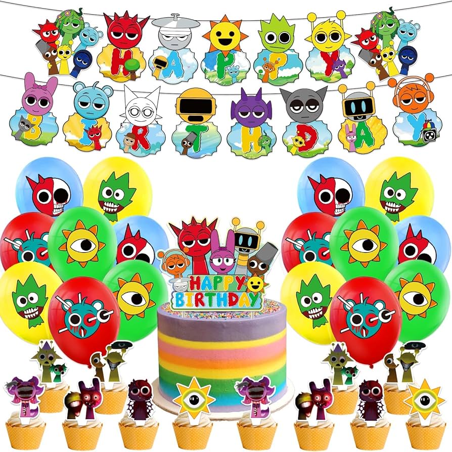 Sprunki Party Decorations package