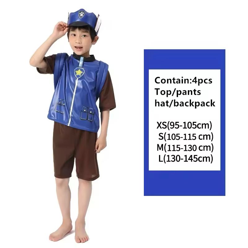 Paw Patrol Chase Cosplay Costume Outfit (Short Pants)