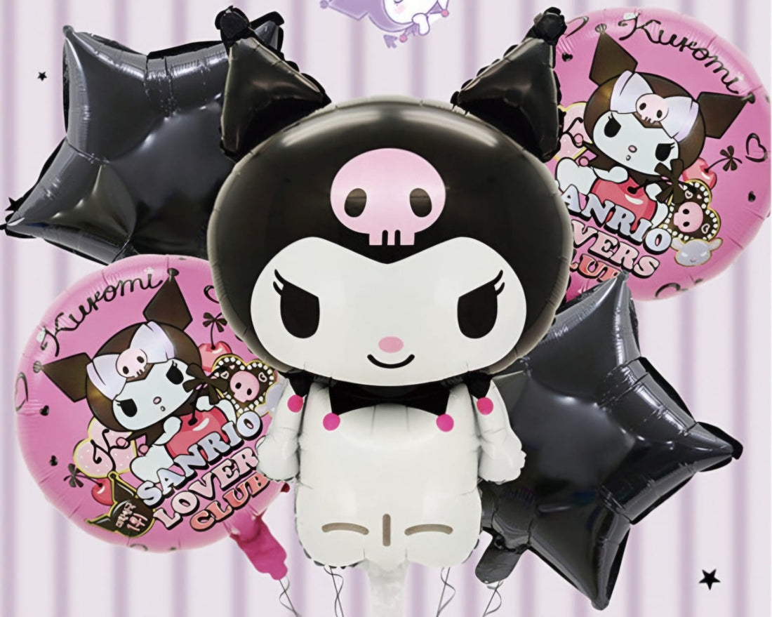 Kuromi Sanrio 5PC Anime Foil Balloon 