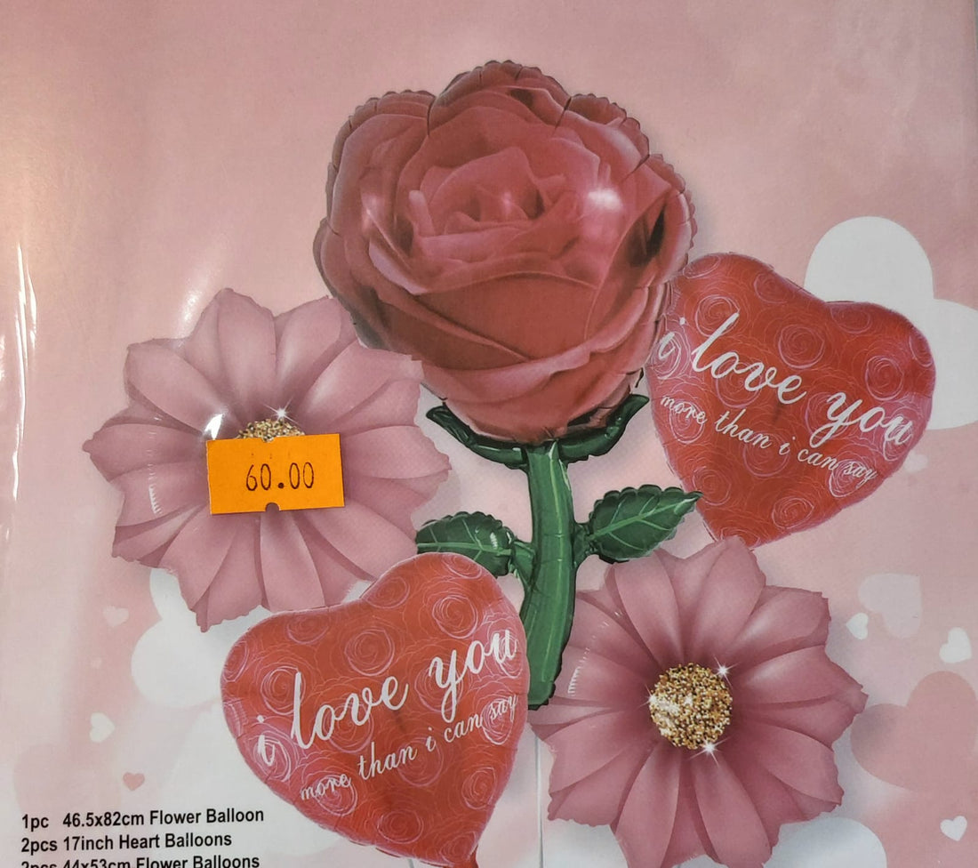 Flower i love you 5pc foil balloon set - Preppy Kids (Grand Bazaar)