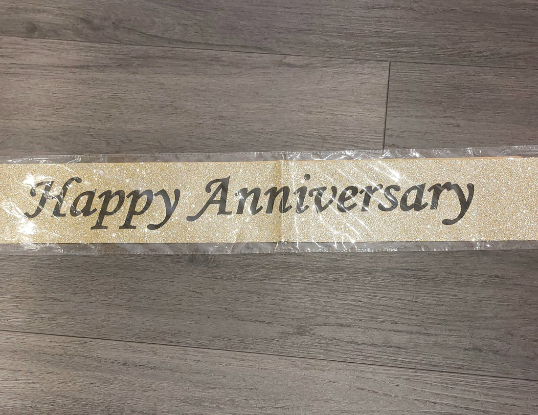 Happy Anniversary Glitter gold sash - Preppy Kids (Grand Bazaar)