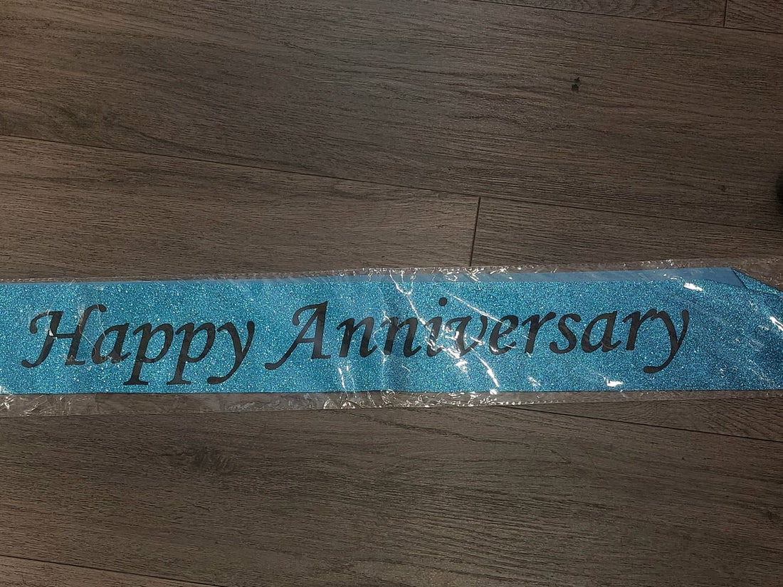 Happy Anniversary Glitter blue sash - Preppy Kids (Grand Bazaar)