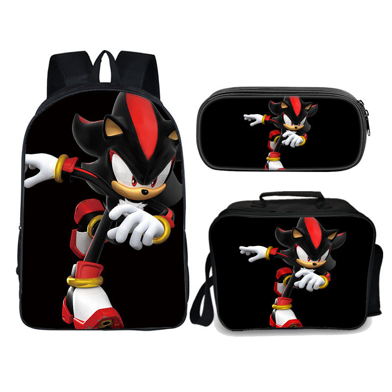 Sonic Shadow Edition set (3PC) (2 compartment) No. 3 backpack set - Preppy Kids (Grand Bazaar)