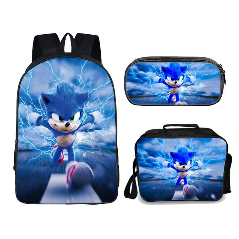 Sonic Lightning Run Edition set (3PC) (2 compartment) No. 3 backpack set - Preppy Kids (Grand Bazaar)