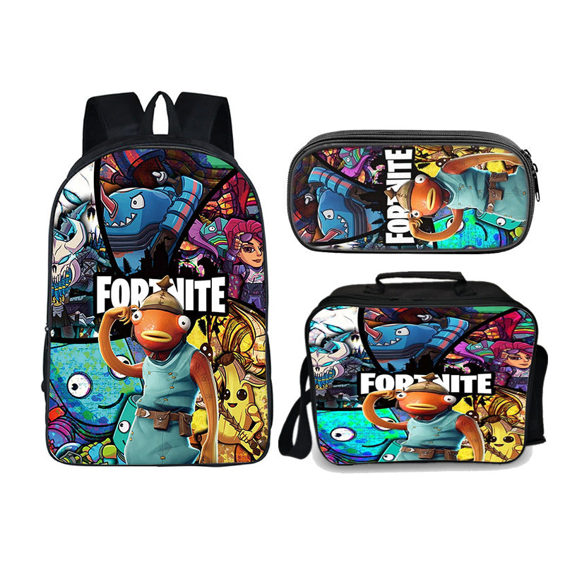 Fortnite Fishstick Edition set (3PC) (2 compartment) No. 3 backpack set - Preppy Kids (Grand Bazaar)