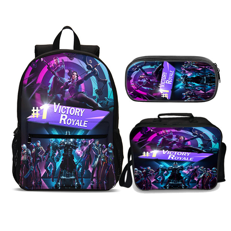 Fortnite Victory Royale Edition Set (3PC) USB Cable included &amp; port (Front zipper , upgraded lunch bag) No. 4 - Preppy Kids (Grand Bazaar)