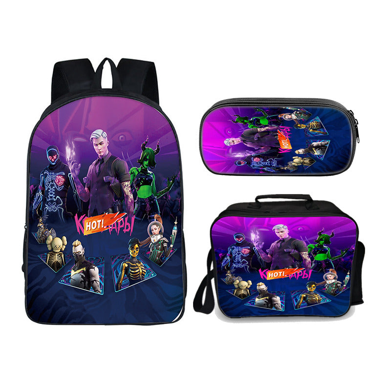 Fortnite Purple Midas and Crew Edition set (3PC) (2 compartment) No. 3 backpack set - Preppy Kids (Grand Bazaar)