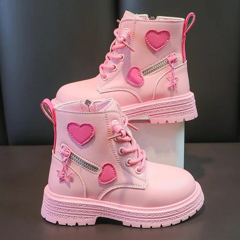 Pink Cute Kawaii Heart Boots - Preppy Kids (Grand Bazaar)