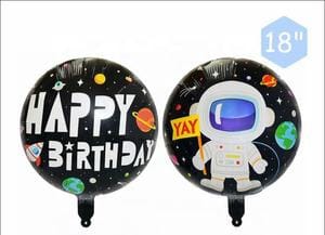 Happy Birthday Space 18 Inch Round Foil balloon