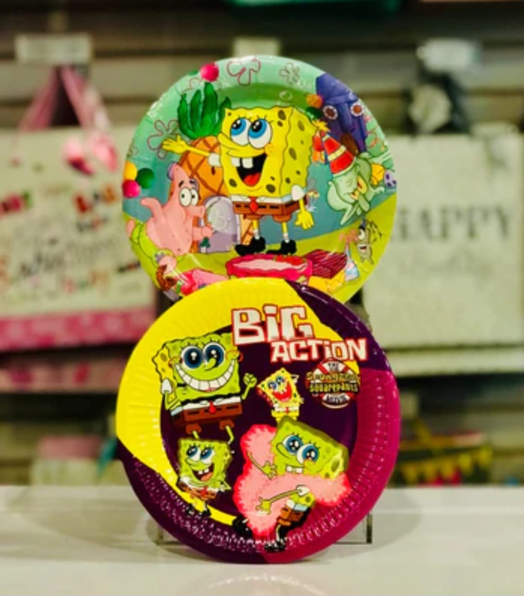 Spongebob  7&quot; Plates(Pack of 6) - Preppy Kids (Grand Bazaar)