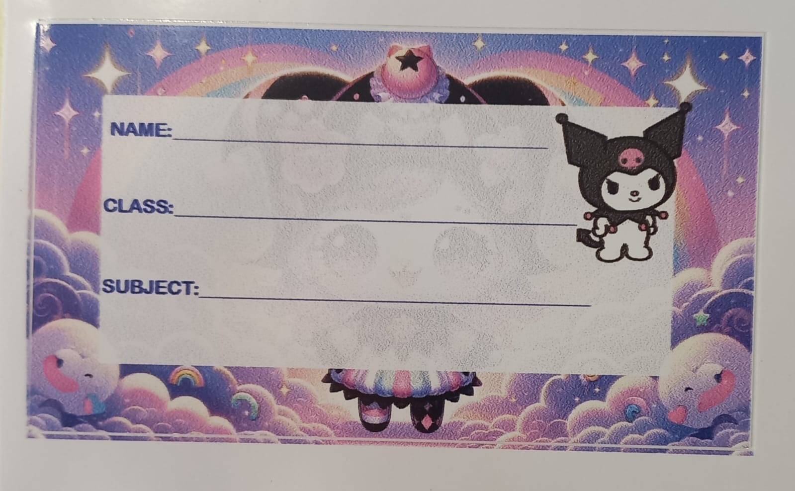 Kuromi School book Labels (Waterproof)