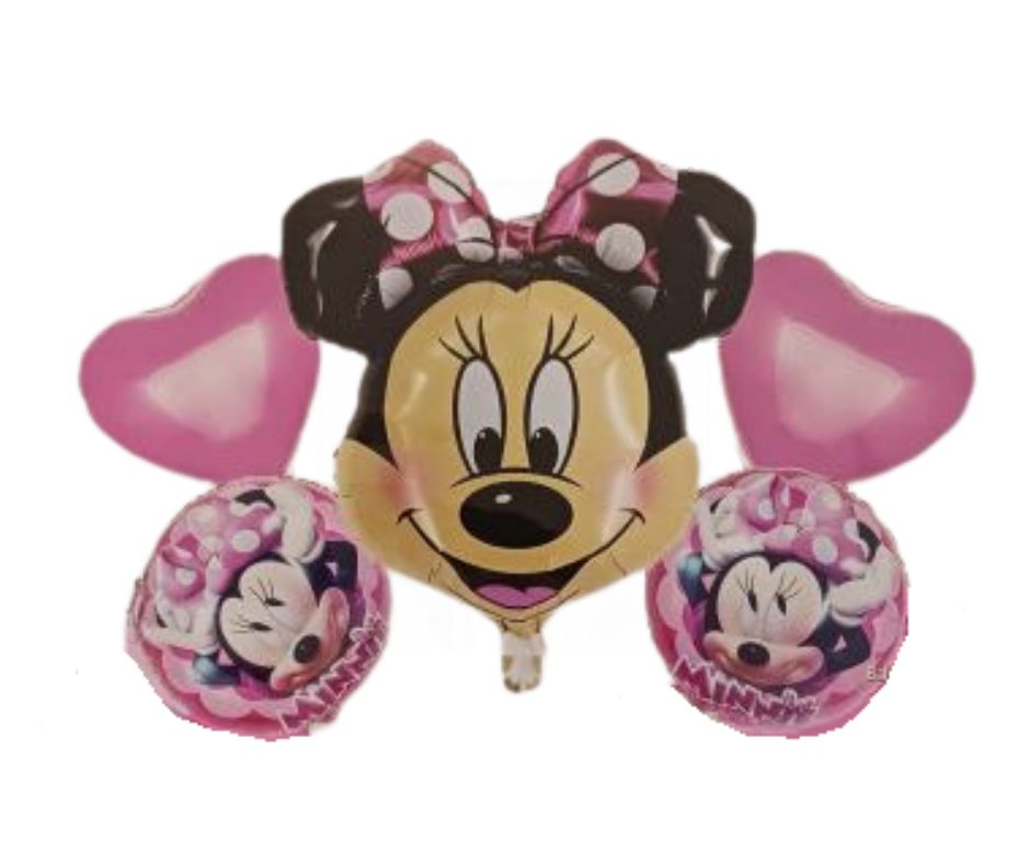 Minnie Mouse Head 5pc Balloon Set