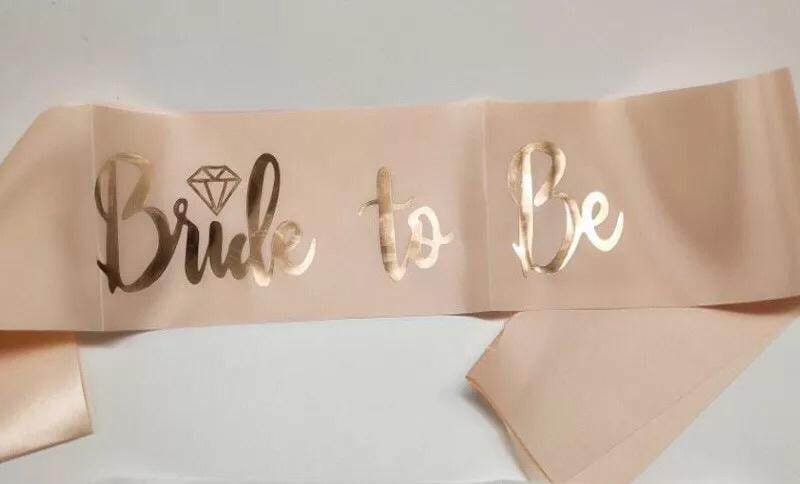 Rose Gold Bride to be Sash
