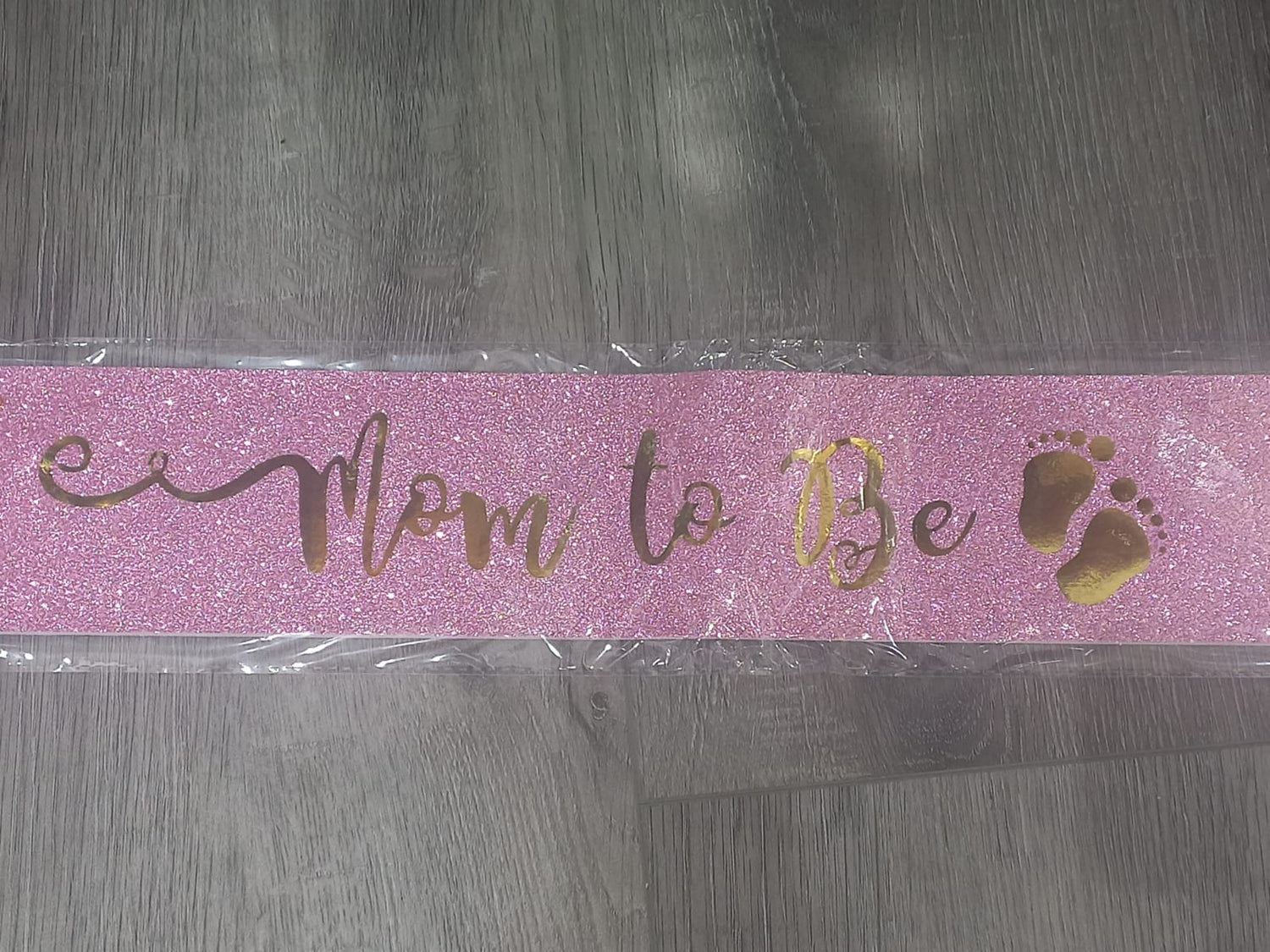 Mom To Be Glitter Pink Sash