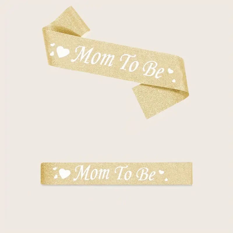 Mom To Be Glitter Gold Sash