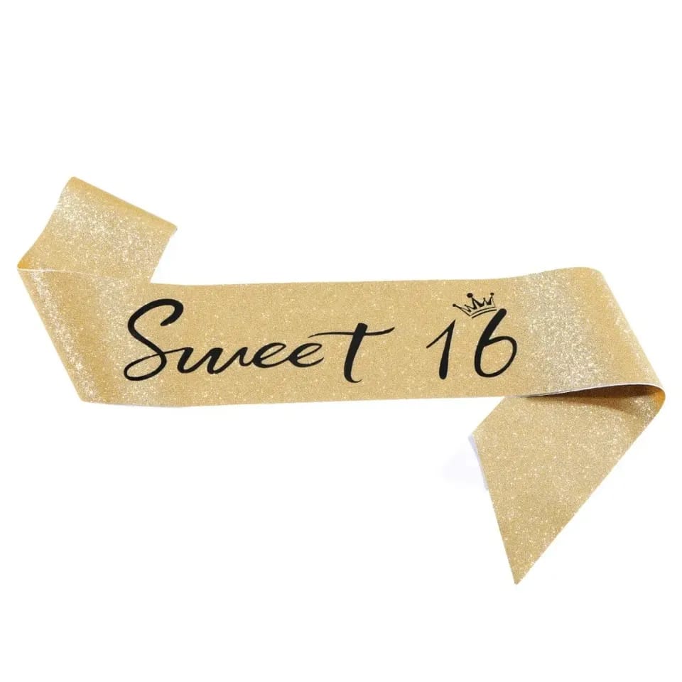 Sweet 16 Glitter Gold