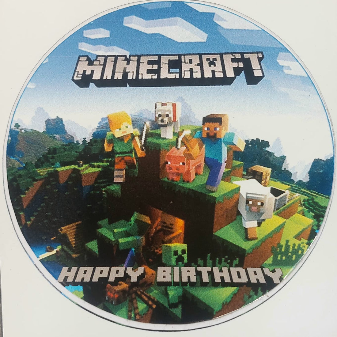 Minecraft Happy Birthday Stickers 5pcs