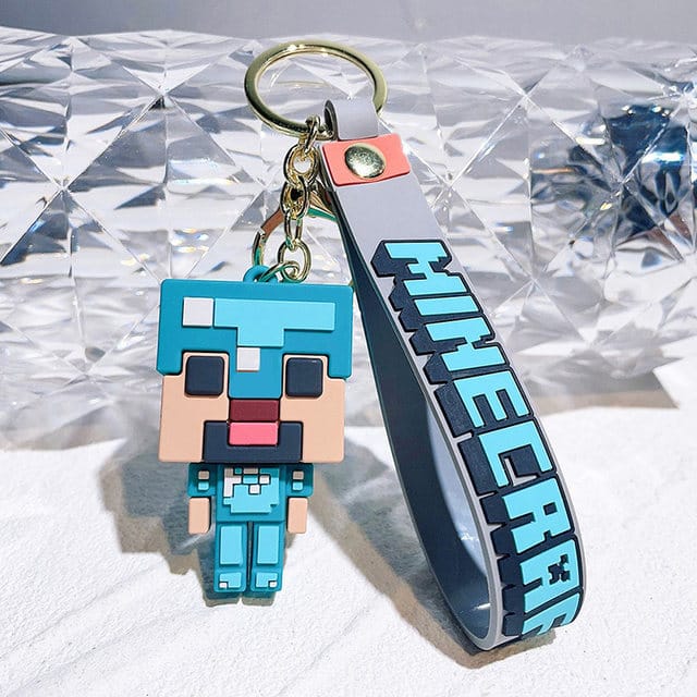 Minecraft Blue Steve Keychain