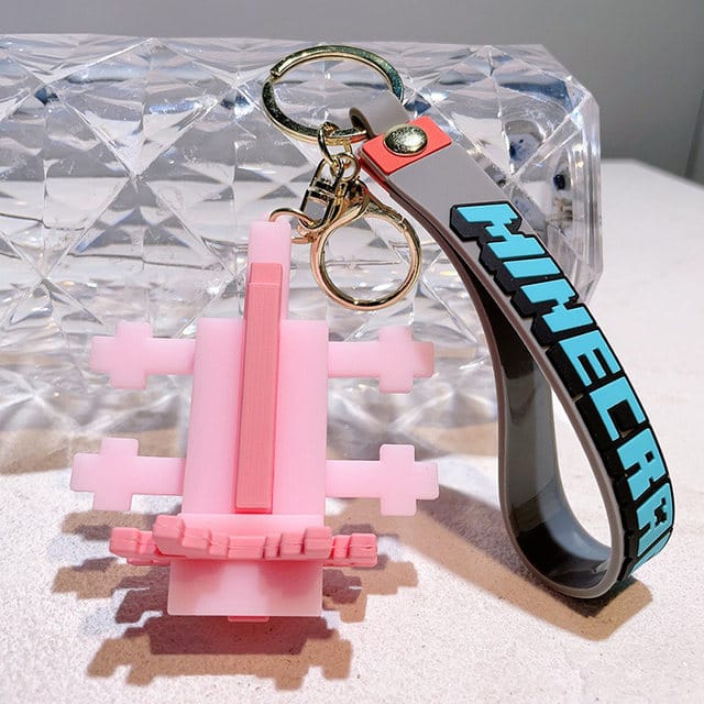 Minecraft Axolotl Keychain