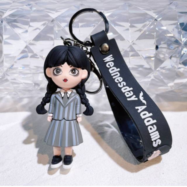 Wednesday Grey Dress Keychain