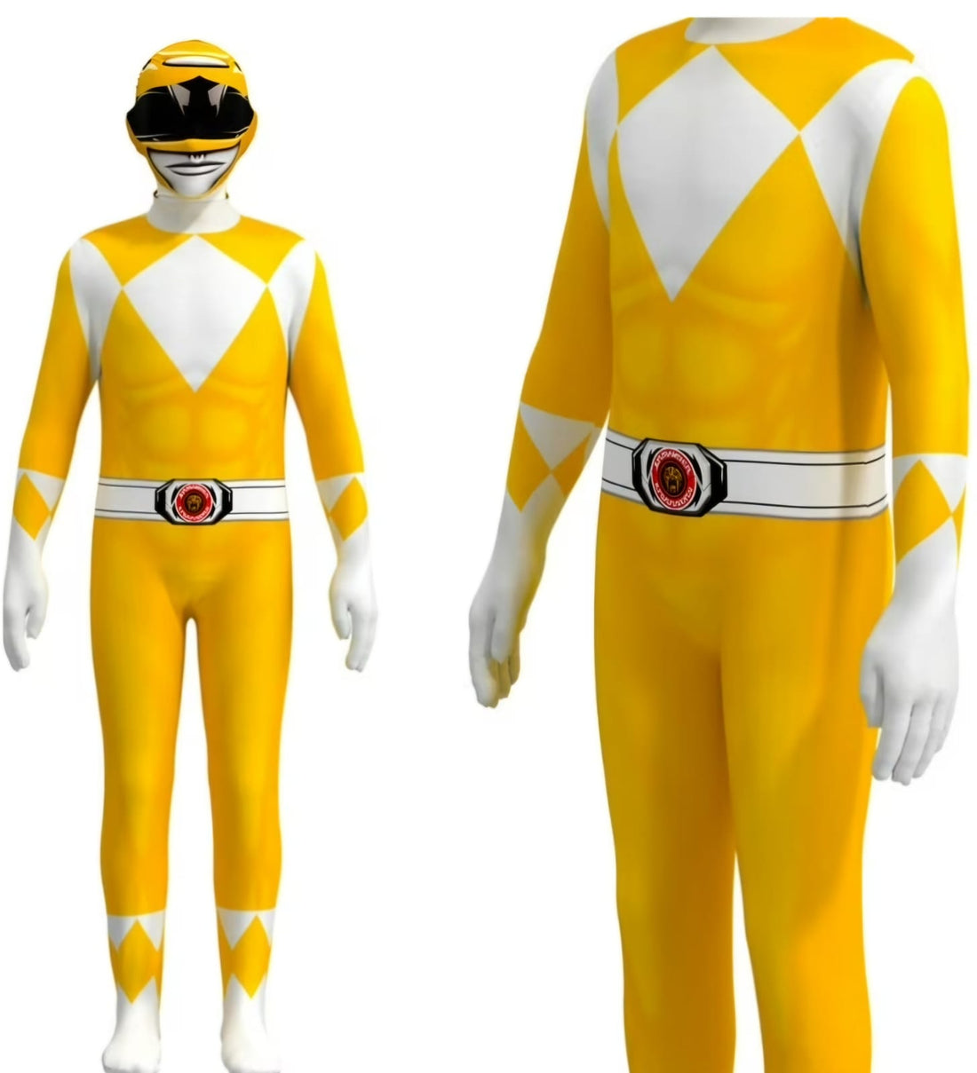 Power Rangers Yellow Mighty Morphin Cosplay Costume