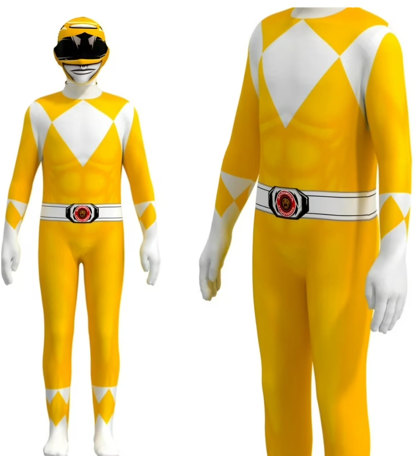 Power Rangers Yellow Mighty Morphin Cosplay Costume