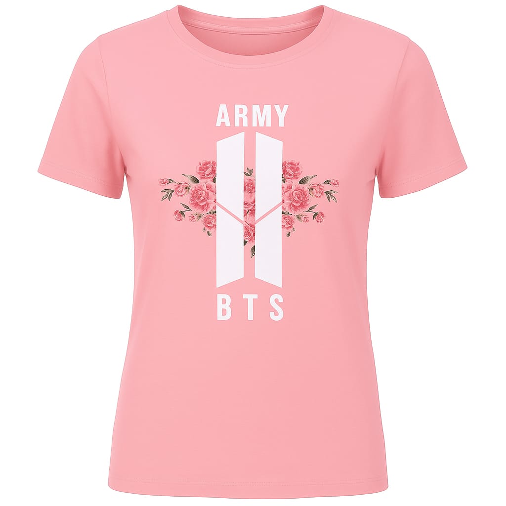 BTS Pink ARMY Flower Tshirt