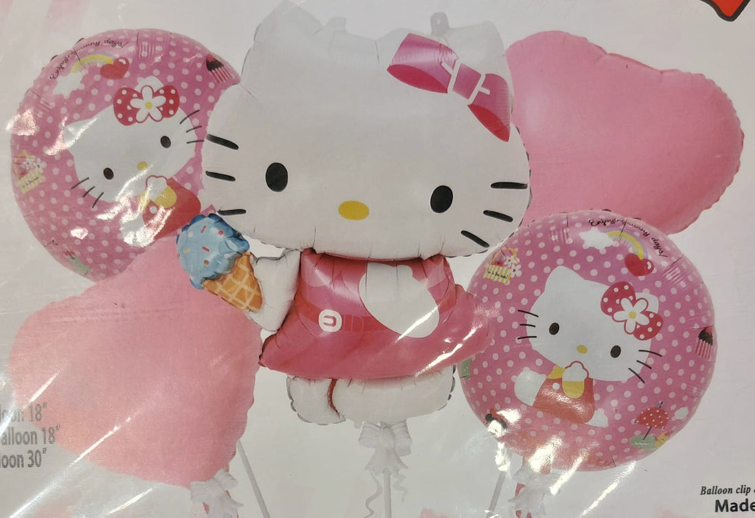 Hello Kitty Pink Dress 5PC Foil Balloons Set