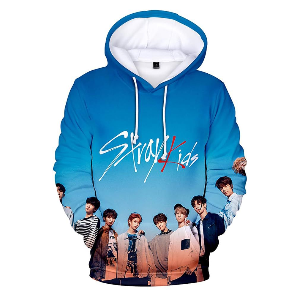 Stray Kids Crew hoodie (ocean blue)