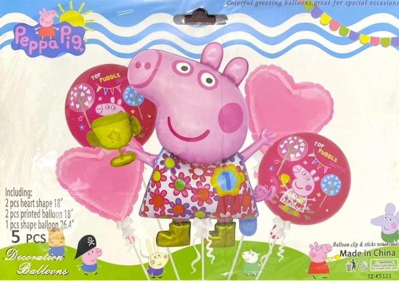 Peppa Pig 5pc Foil Balloon Set