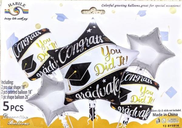 Graduation Congrats You did it  5pc Balloon set