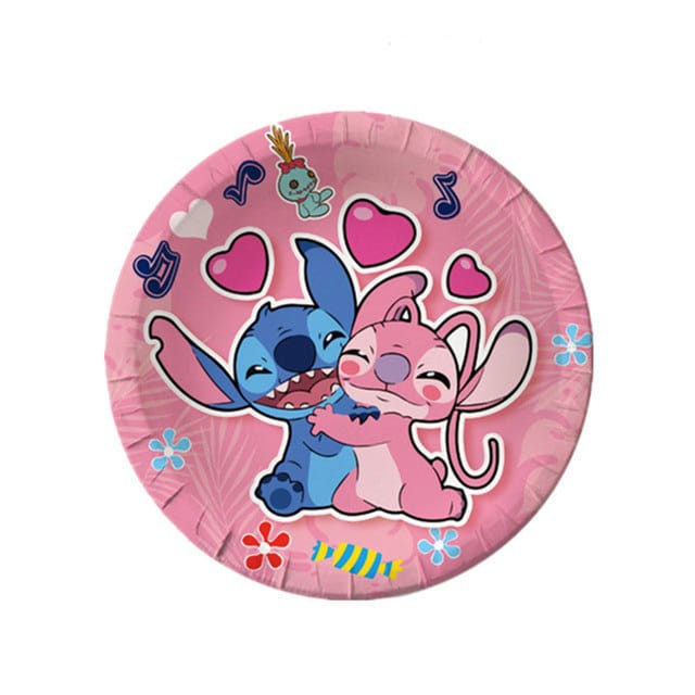 9&quot; Pink Stitch and Angel Paper Plates (10pcs)