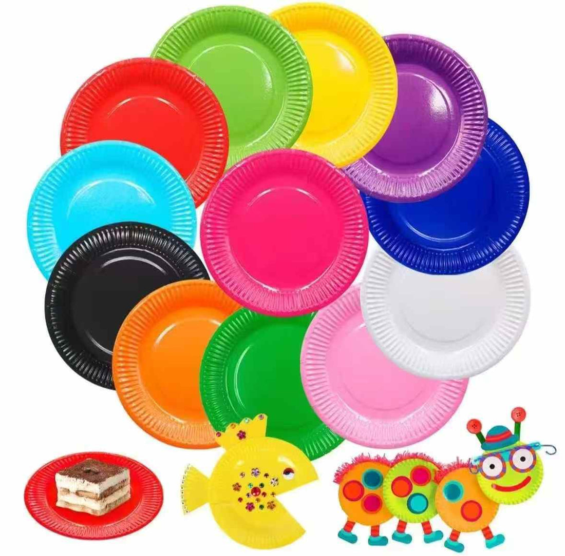 9&quot; Plain Colored Craft Paper Plates (10pcs)
