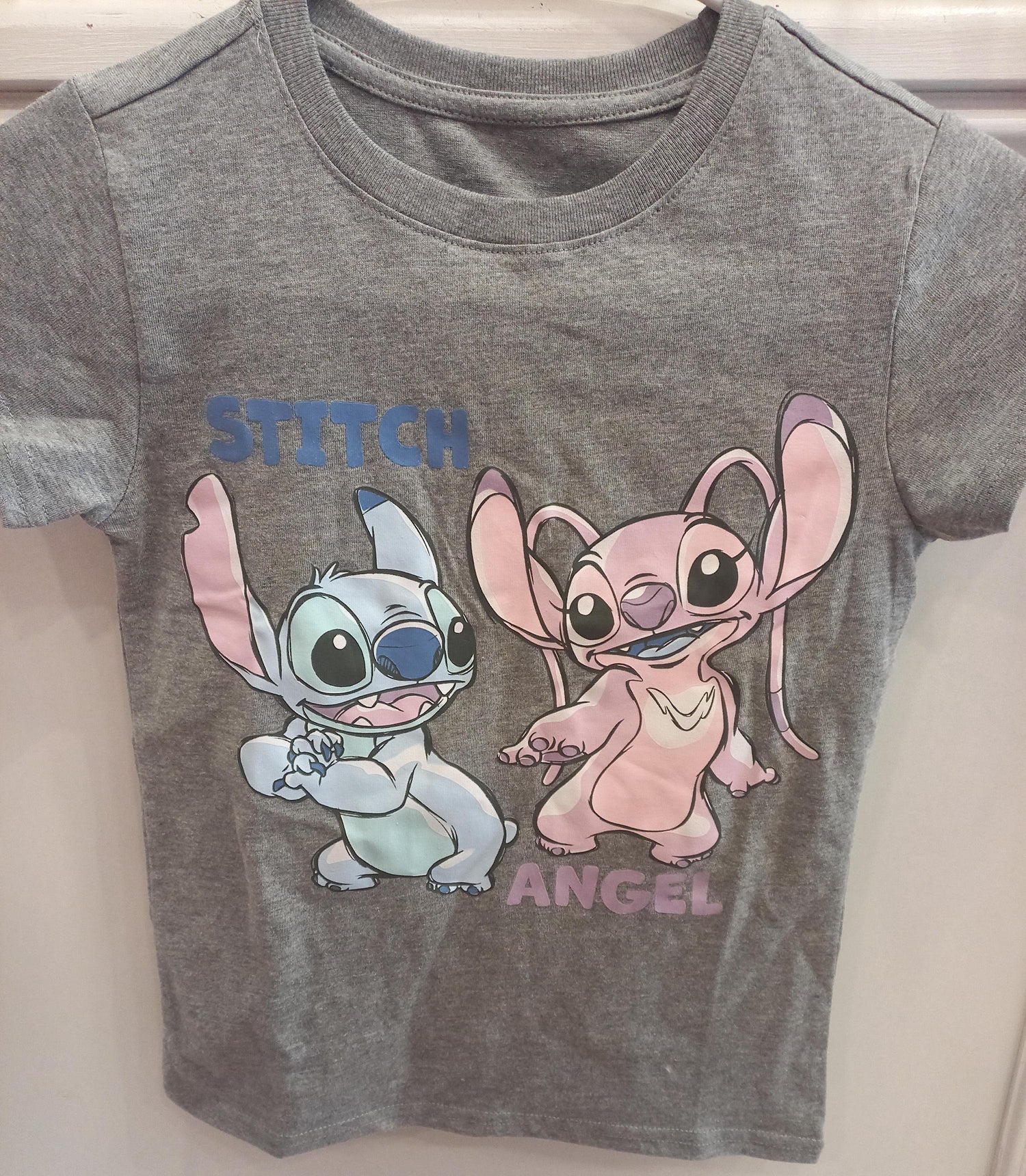 Stitch and Angel Grey Tshirt