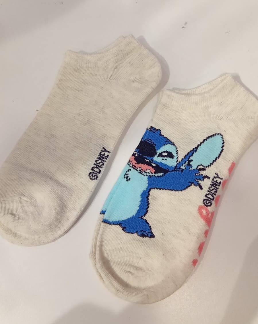 Stitch Grey Socks (2 Pairs)-Birthday Outfits-Preppy Kids Trinidad-Cosplay