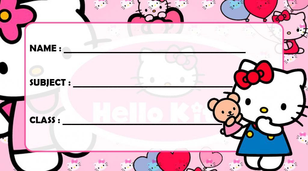 Hello Kitty Ver 2 school subject book Labels (Waterproof)