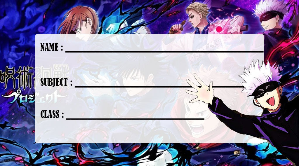 Jujutsu Kaisen school subject book Labels (Waterproof) Gojo