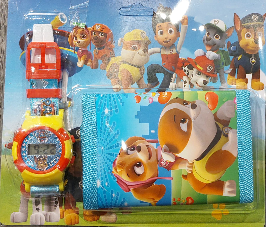 Paw Patrol Skye and Rubble Watch and Wallet Set