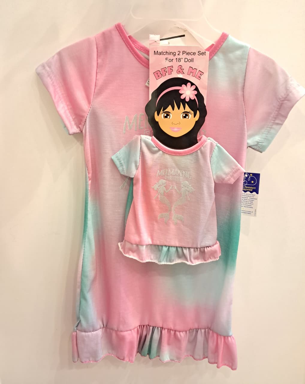 Matching 2pc Mermaid Nightgown Set For 18&