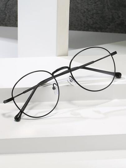 ADULT Blue light blockers Slim Black Circular Frame