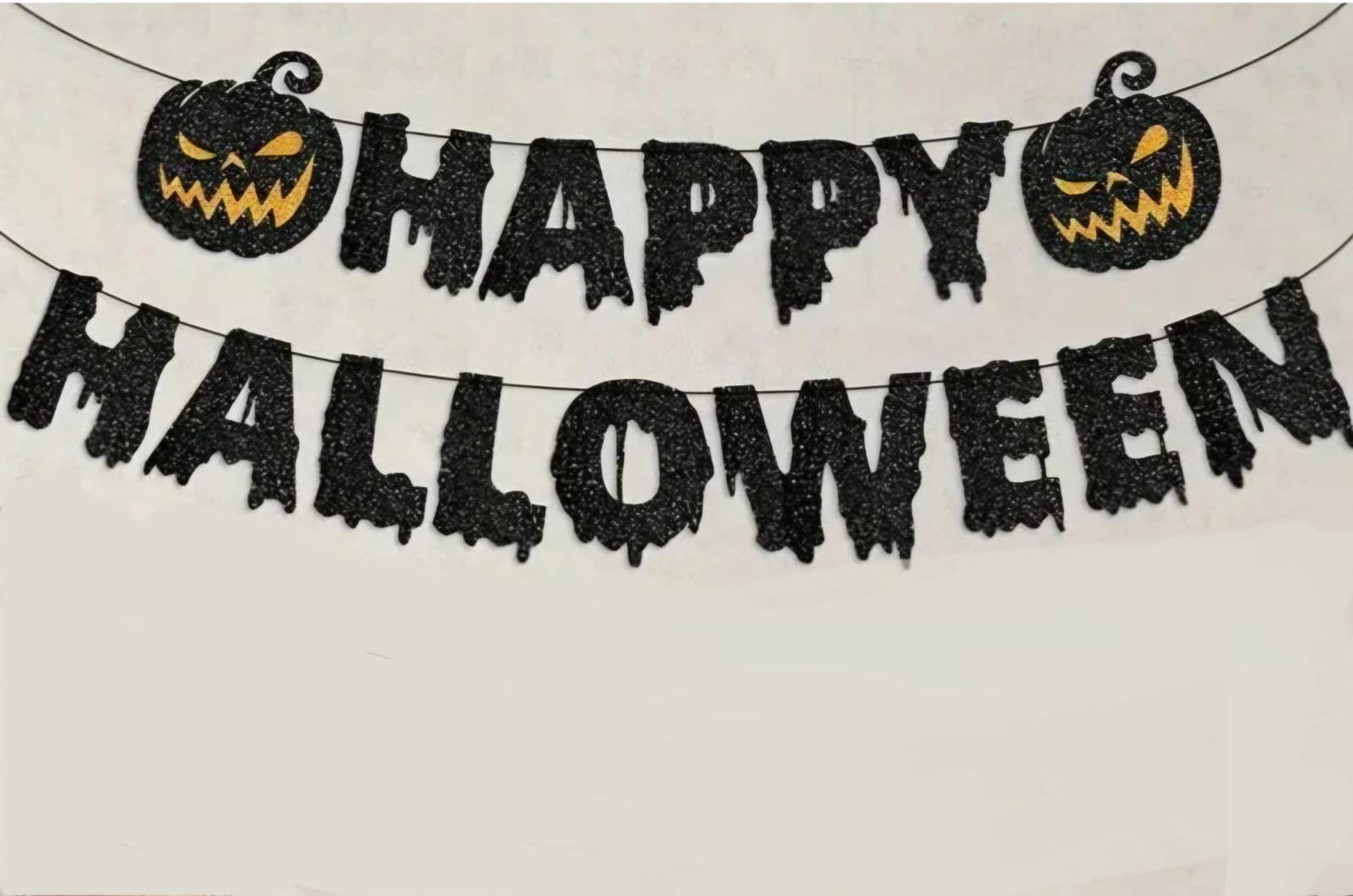 Happy Halloween Black Pumpkin Banner