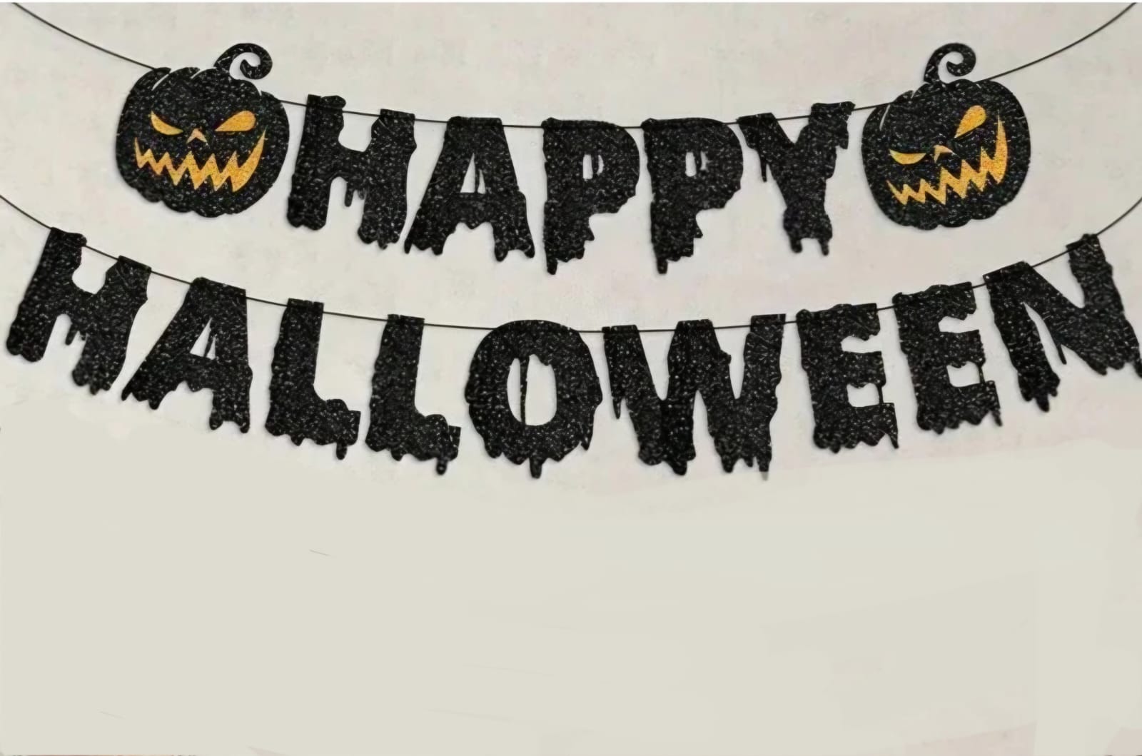 Happy Halloween Black Pumpkin Banner