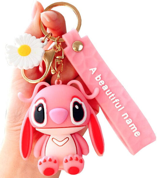 Stitch Flower Angel Keychain