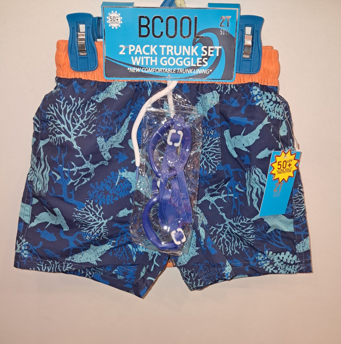 BCOOL Shark Print 2 Pack Trunk Set With Goggles