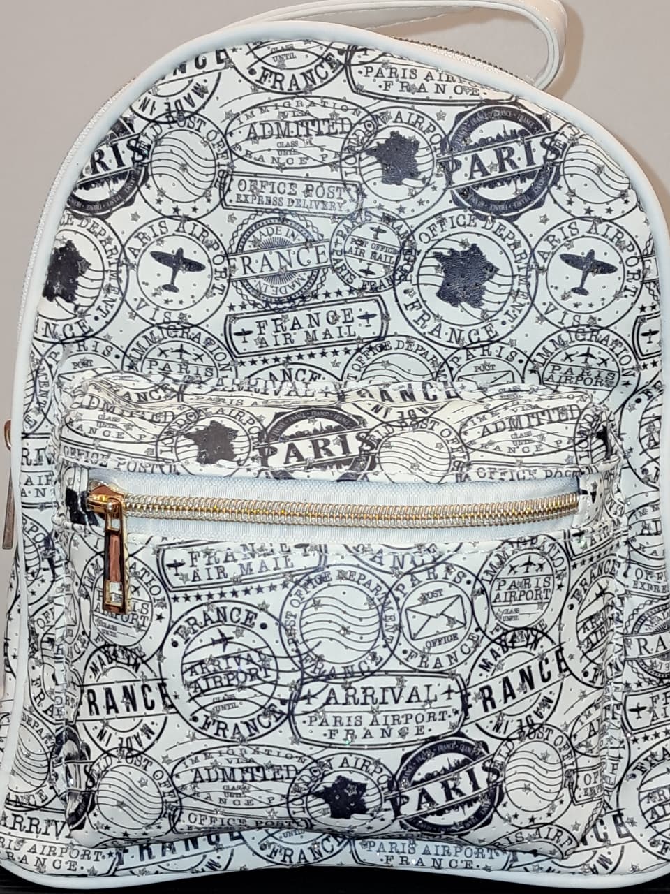 Black &amp; White Paris Mini Napsack