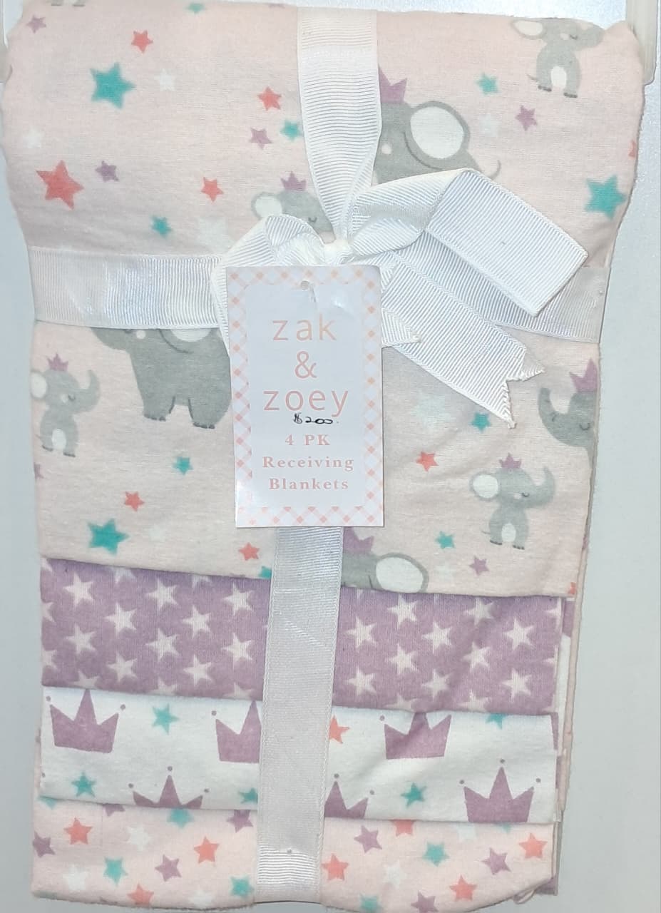 Zak &amp; Zoey 4PCS Baby Receiving Blankets