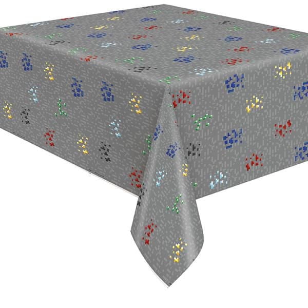 Minecraft Grey  54in x 84in Tablecloth